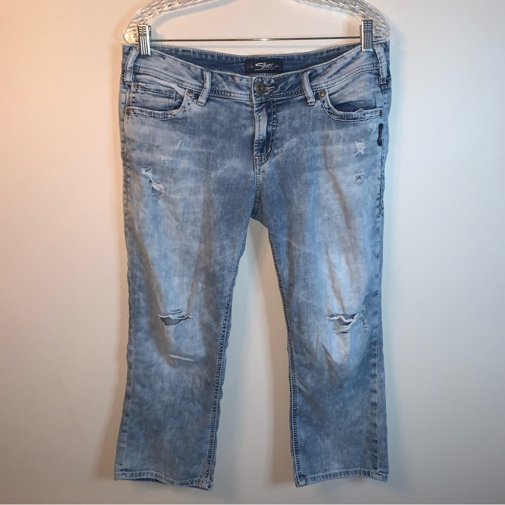 Silver Jeans Light Wash Berkley Capri 32